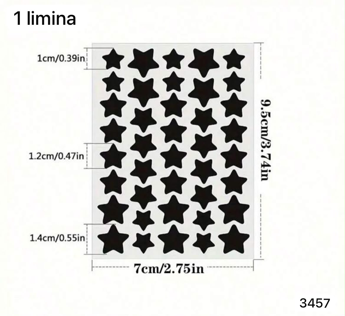 1 LAMINA DE PARCHES DE ESTRELLITAS