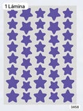 1 LAMINA DE PARCHES DE ESTRELLITAS MORADAS