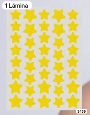 1 LAMINA DE PARCHES DE ESTRELLITAS AMARILLAS