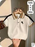 CAMISA BLANCA CUELLO CAFE CLARO DE NIÑO