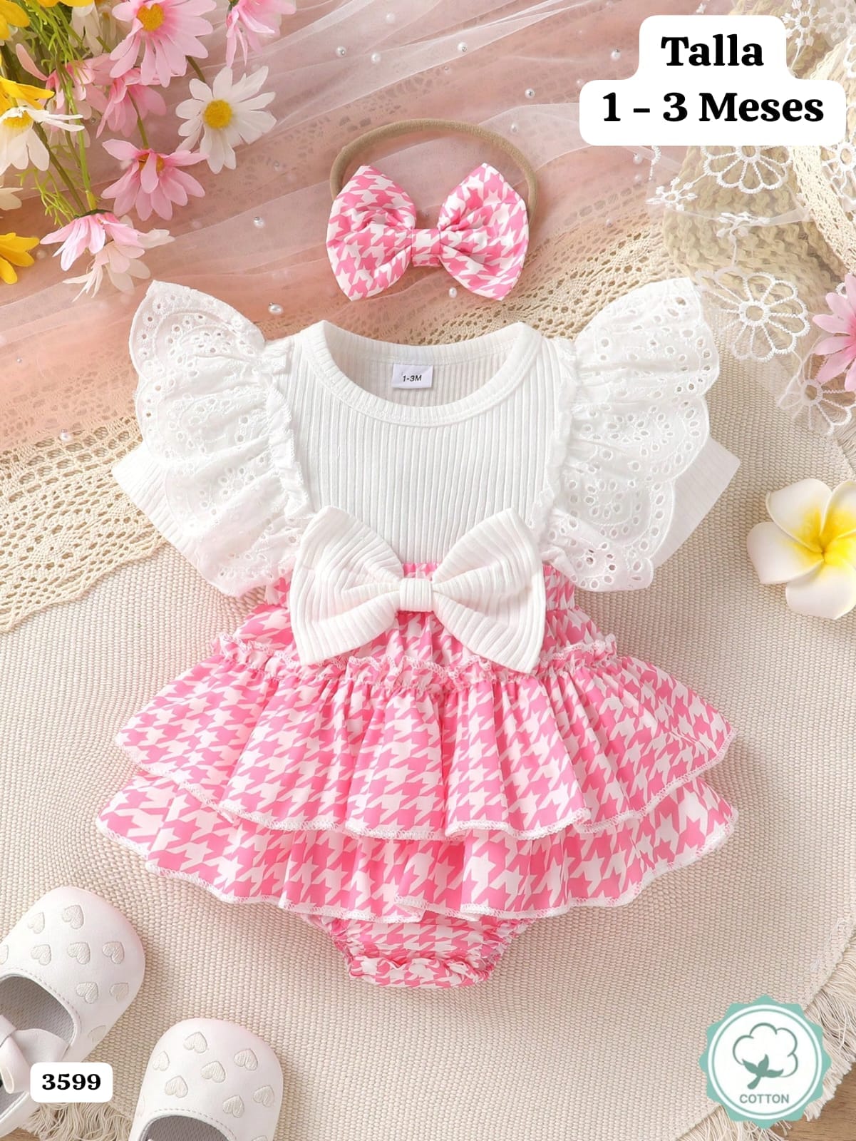 MAMELUCO BALNCO Y ROSA DE NIÑA