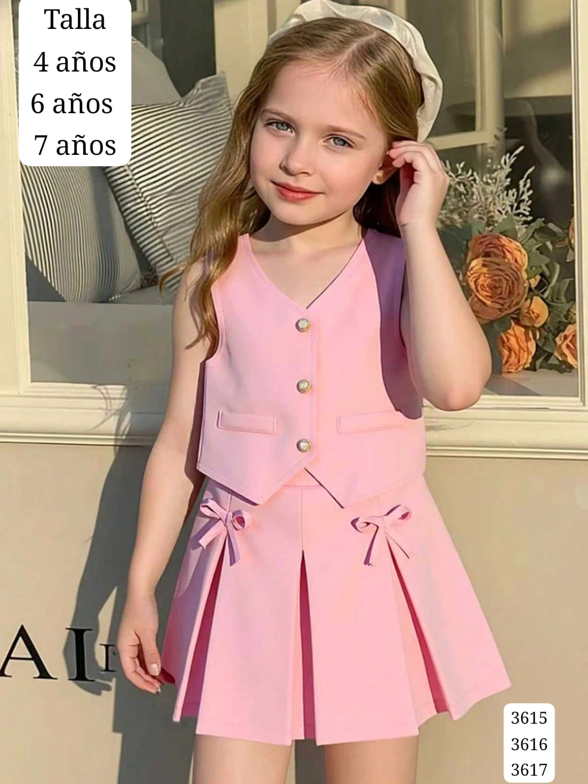 CONJUNTO ROSA DE FALDA DE NIÑA