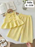 CONJUNTO AMARILLO DE CAMISA Y PANTALONETA DE NIÑA