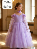 VESTIDO DE 4 PIEZAS MORADO DE NIÑA