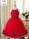 VESTIDO ROJO SIN MANGAS DE NIÑA