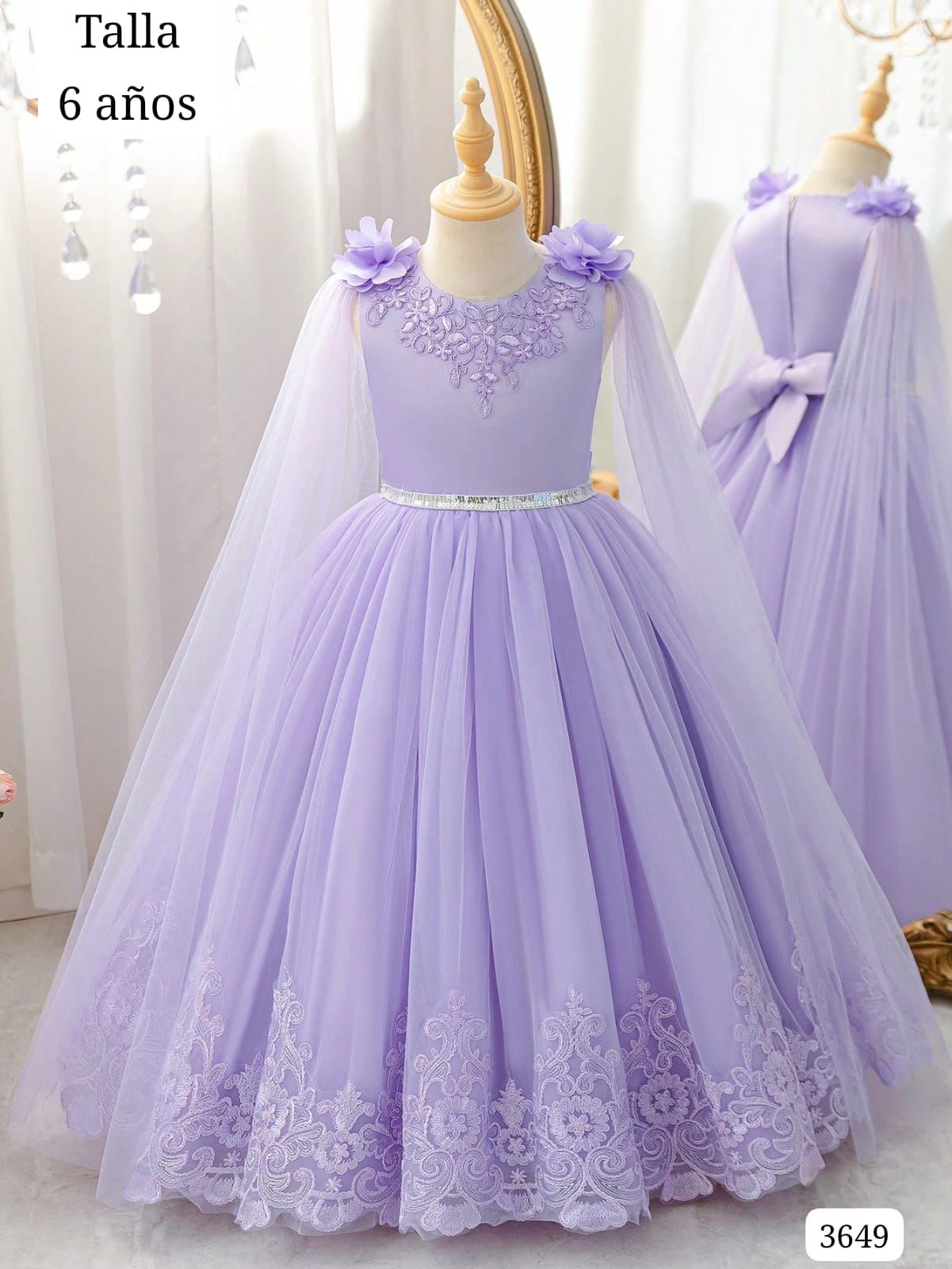 VESTIDO MORADO LILA DE NIÑA