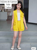 CONJUNTO DE 3 PIEZAS DE COLOR AMARILLO DE NIÑA