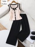 CONJUNTO DE PANTALONETA NEGRA DE NIÑA
