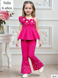 CONJUNTO ROSA FUCSIA DE PANTALONETA DE NIÑA