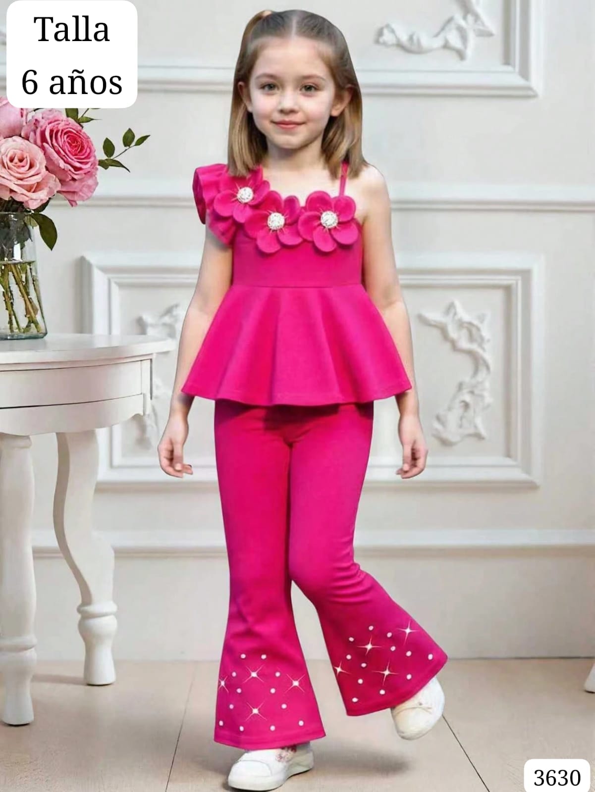 CONJUNTO ROSA FUCSIA DE PANTALONETA DE NIÑA