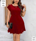 VESTIDO ROJO VINO CORTO DE MUJER