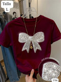 BLUSA ROJO VINO Y CHONGO DE MUJER