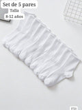 SET DE 5 PARES DE CALCETAS BLANCAS Y ALTAS