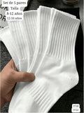 SET DE 5 PARES DE CALCETAS BLANCAS