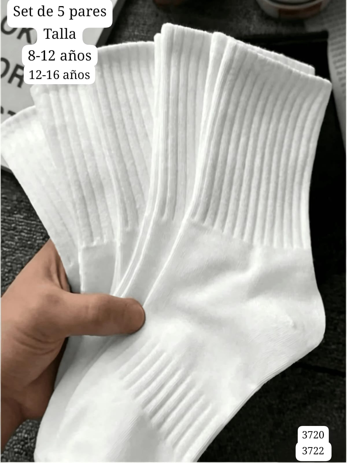 SET DE 5 PARES DE CALCETAS BLANCAS