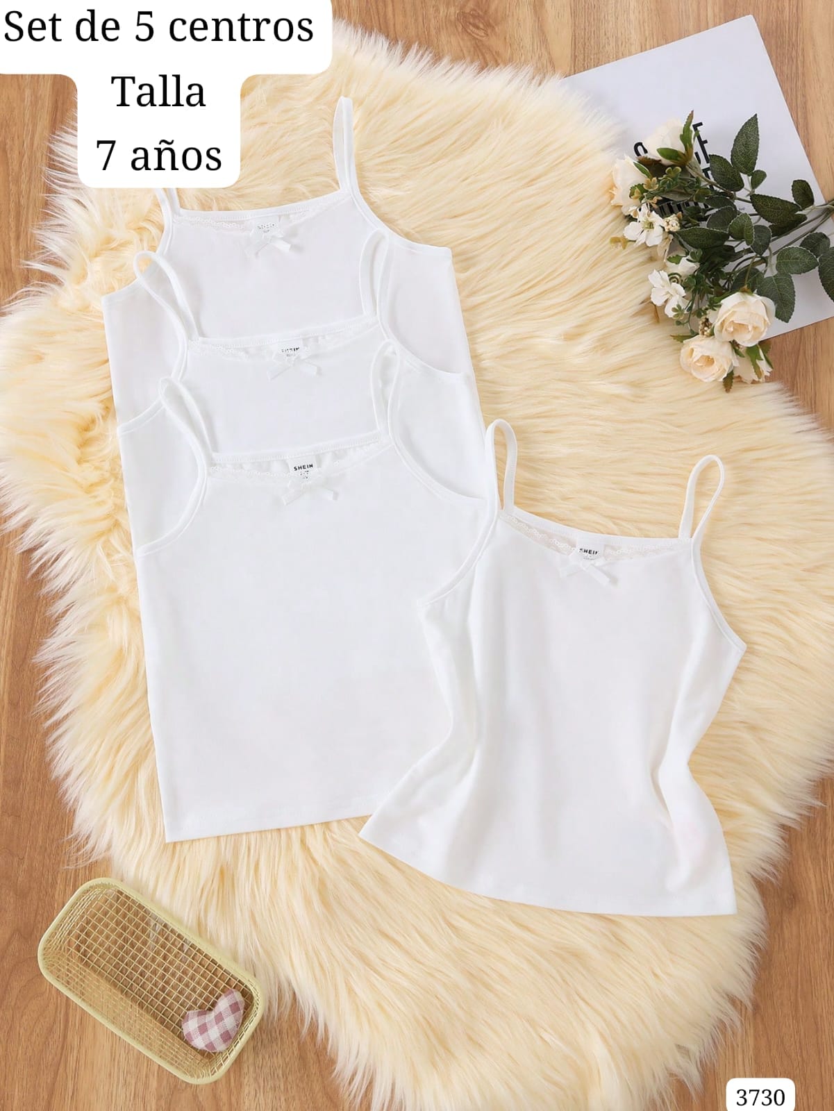 SET DE 5 CENTROS BLANCOS DE TIRANTES DE NIÑO
