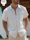 CAMISA BLANCA MANGA CORTA Y DE BOTONES DE HOMBRE