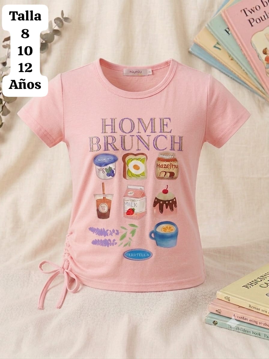 CAMISA ROSA PALIDO HOME BRUNCH DE NIÑA