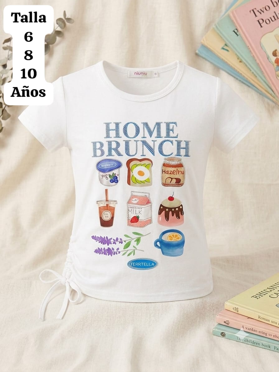 CAMISA BLANCA HOME BRUNCH DE NIÑA