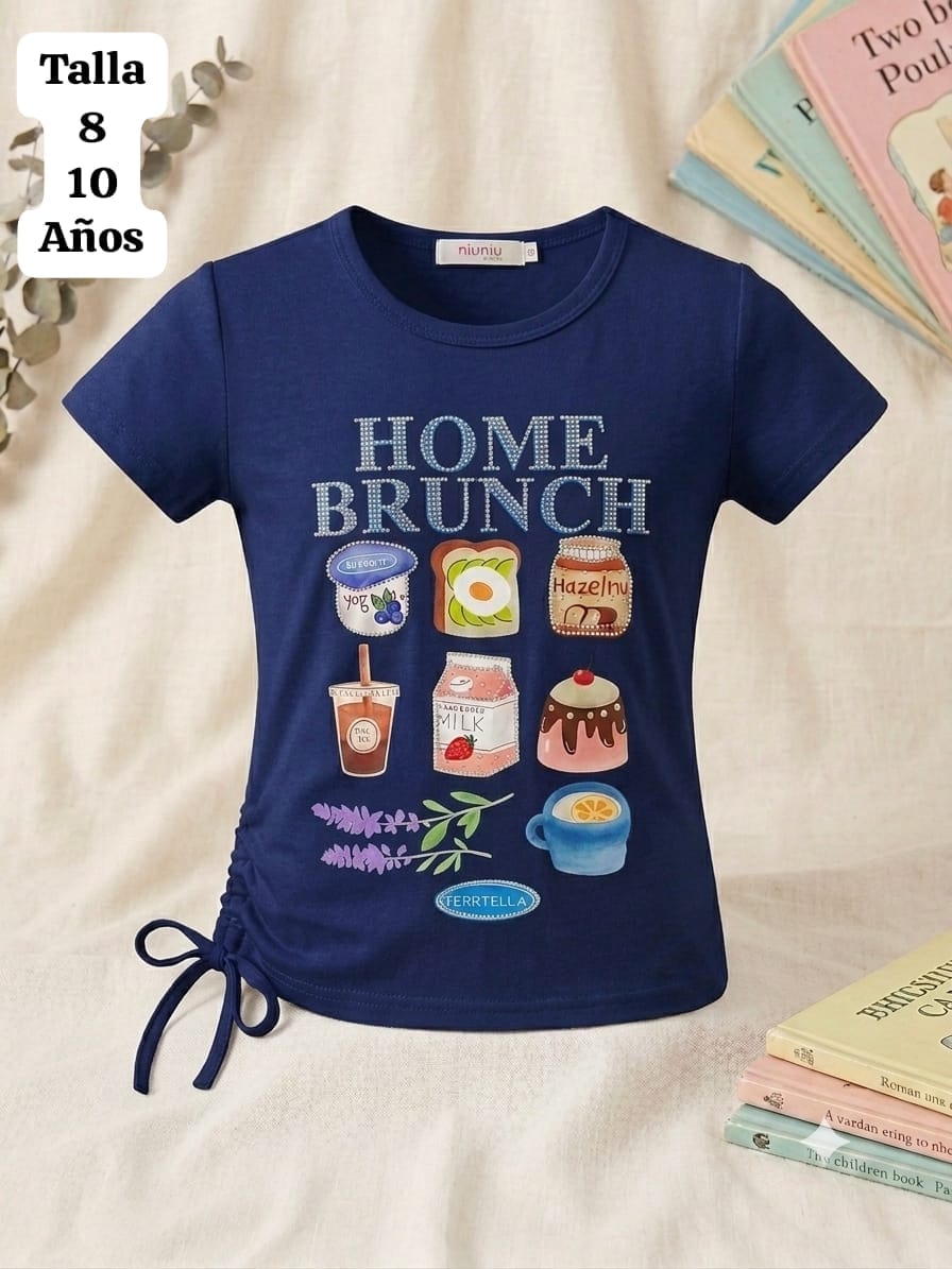 CAMISA AZUL HOME BRUNCH DE NIÑA