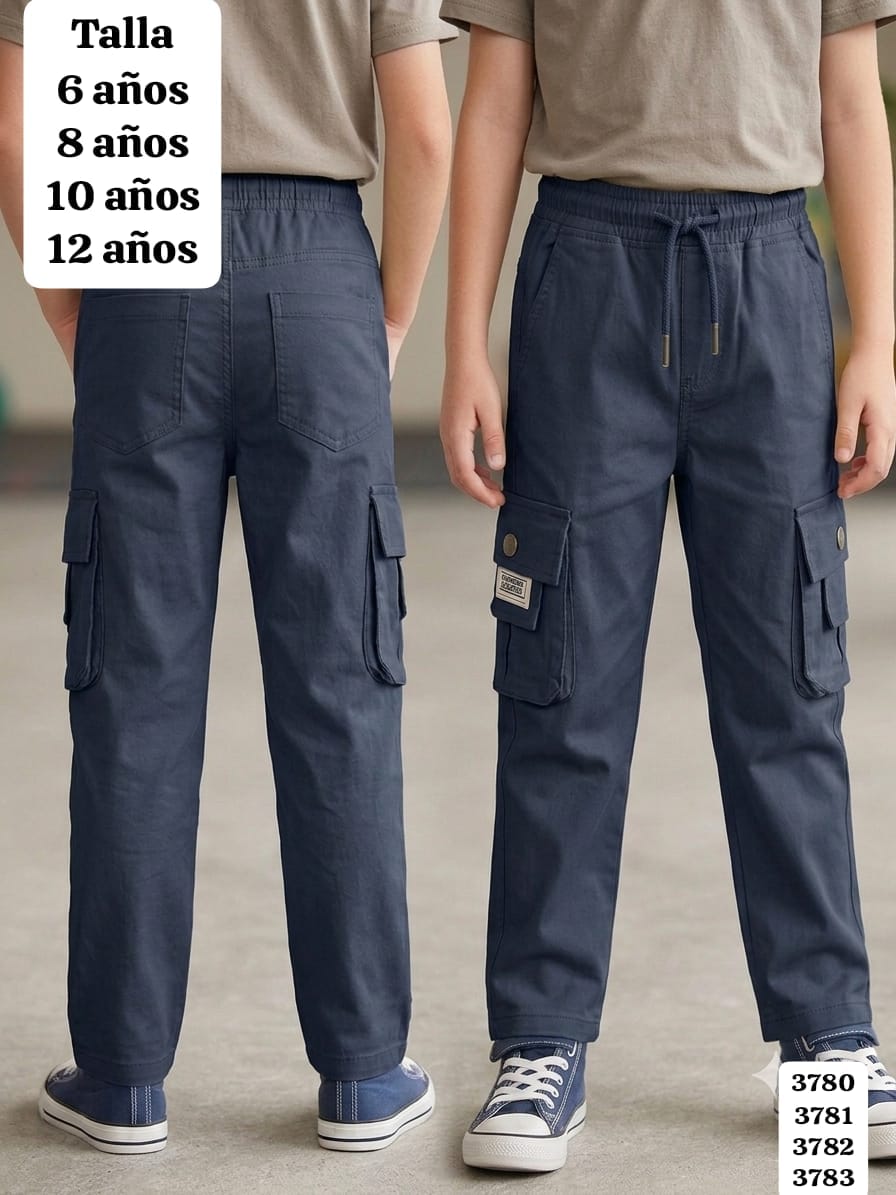 PANTALON BOMBERO COLOR AZUL MARINO DE NIÑO
