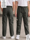 PANTALON BOMBERO COLOR VERDE MILITAR DE NIÑO