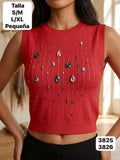 CAMISA PEQUEÑA SIN MANGAS ROJA DE MUJER