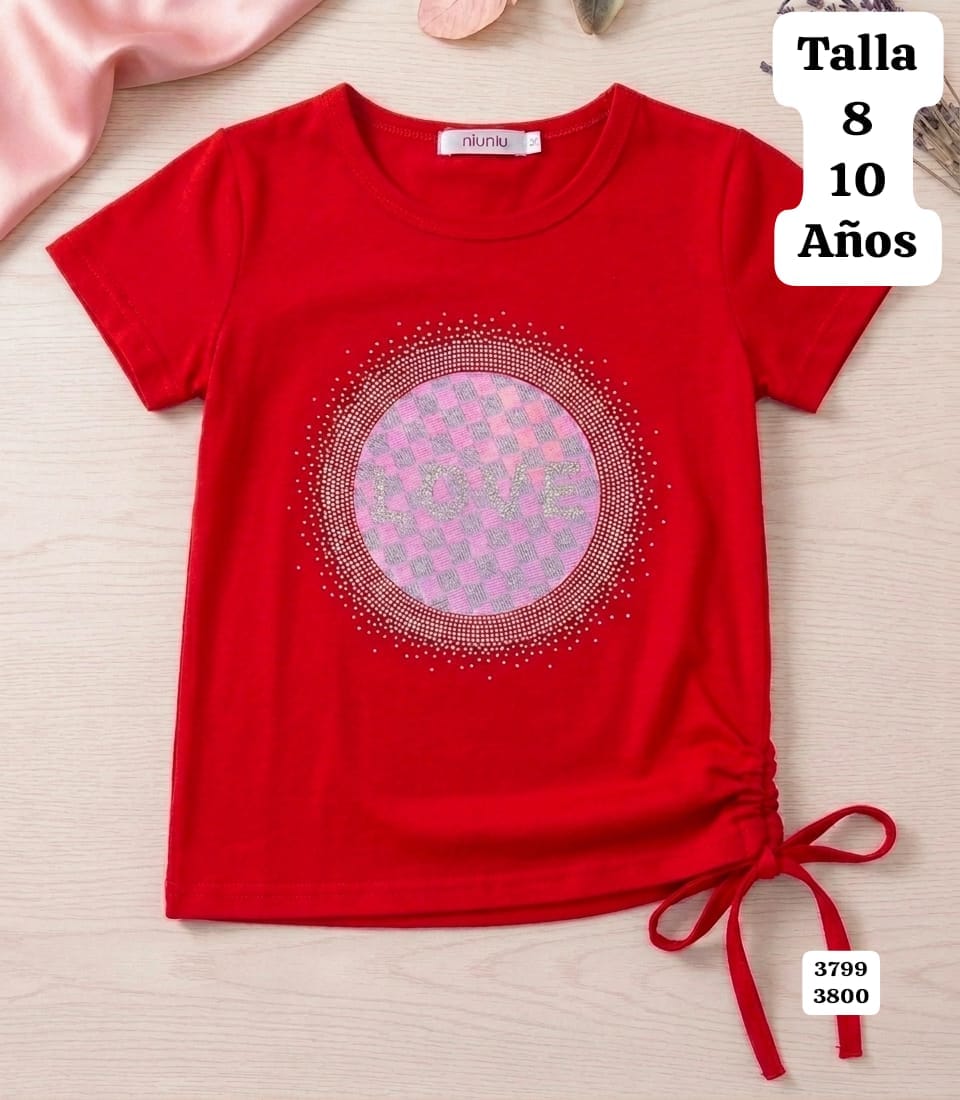 CAMISA ROJA LOVE DE NIÑA
