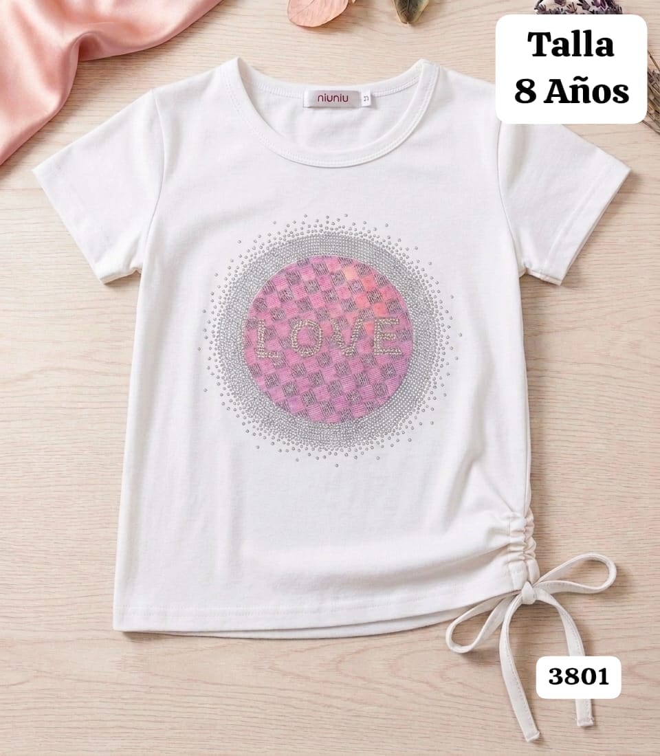 CAMISA BLANCA LOVE DE NIÑA