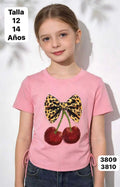 CAMISA ROSA DE CHERRY CON CHONGO DE NIÑA