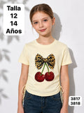 CAMISA BEIGE DE CHERRY CON CHONGO DE NIÑA