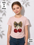 CAMISA ROSA PALIDO DE CHERRY CON CHONGO DE NIÑA