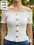 BLUSA ELASTICA BLANCA DE MUJER