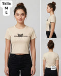 CAMISA BEIGE CON LINEAS NEGRAS DE MUJER