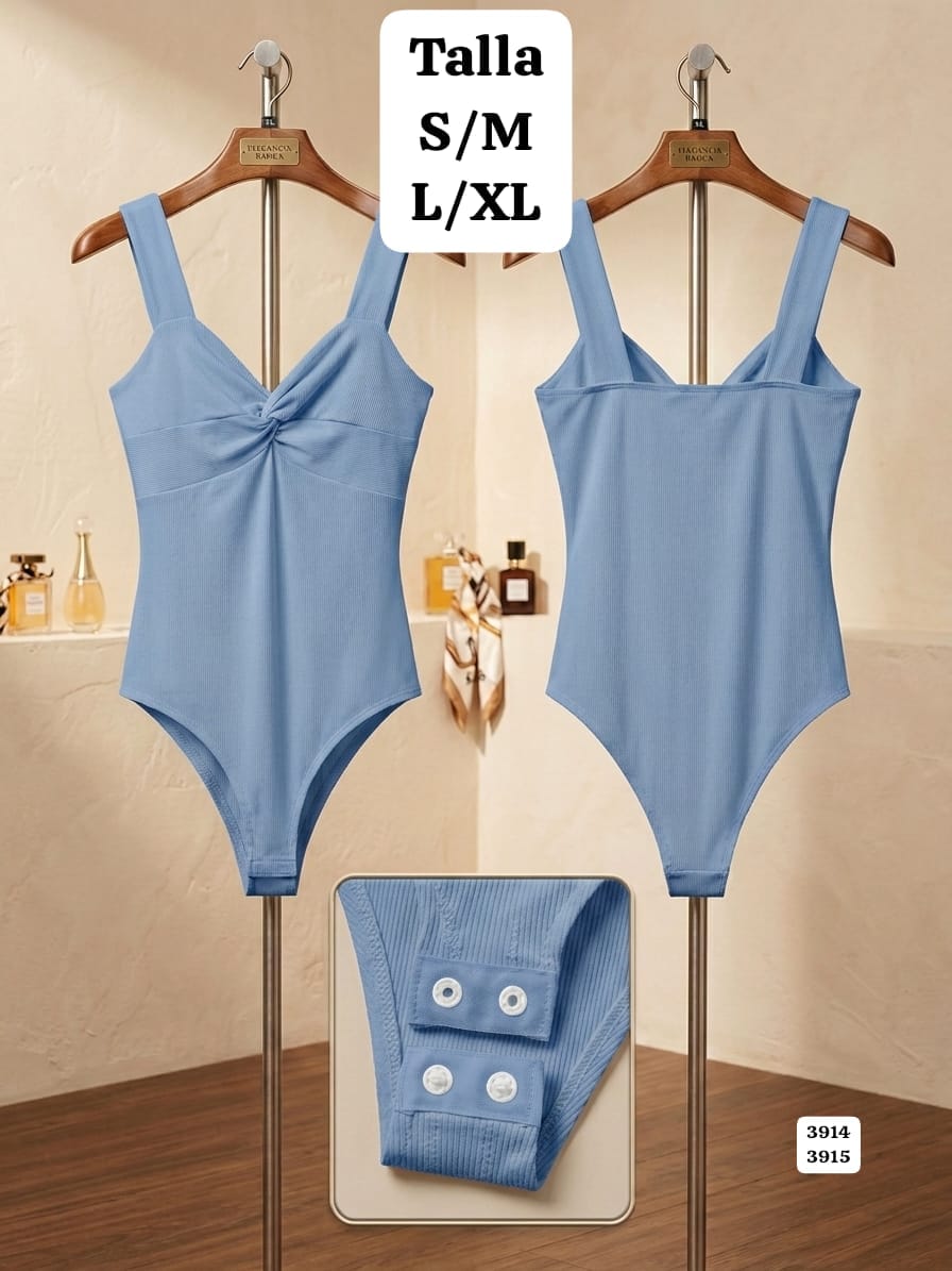 BODY CELESTE NEBLINA CON BROCHE DE MUJER
