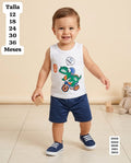 CONJUNTO DE CENTRO BLANCO Y SHORT DE NIÑO