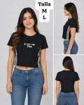 CAMISA NEGRA CON FRANJAS BLANCAS DE MUJER