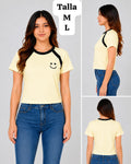 CAMISA AMARILLO CON CARITA FELIZ DE MUJER