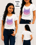 BLUSA BLANCA DE AMARAR DE UN LADO DE NIÑA