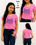 BLUSA ROSA DE AMARAR DE UN LADO DE NIÑA