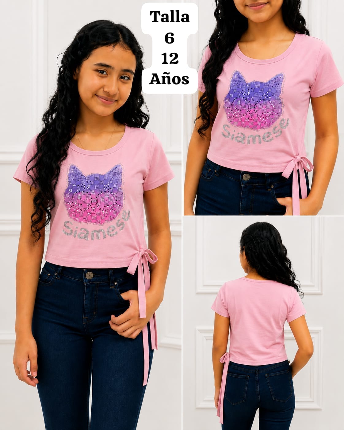 BLUSA ROSA MAMON DE AMARAR DE UN LADO DE NIÑA