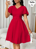 VESTIDO ROJO LARGO DE MUJER