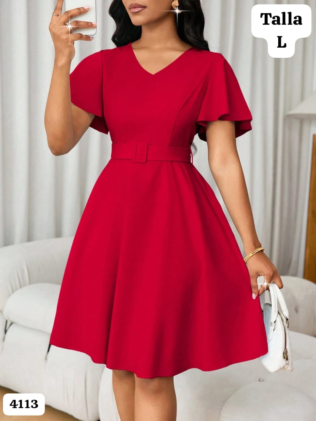 VESTIDO ROJO LARGO DE MUJER