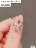 ANILLO AJUSTABLE DE LUNA Y ESTRELLA