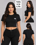 CROPTOP NEGRA DE MUJER