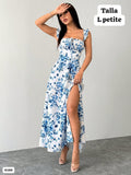 VESTIDO LARGO PIERNA ABIERTA DE MUJER