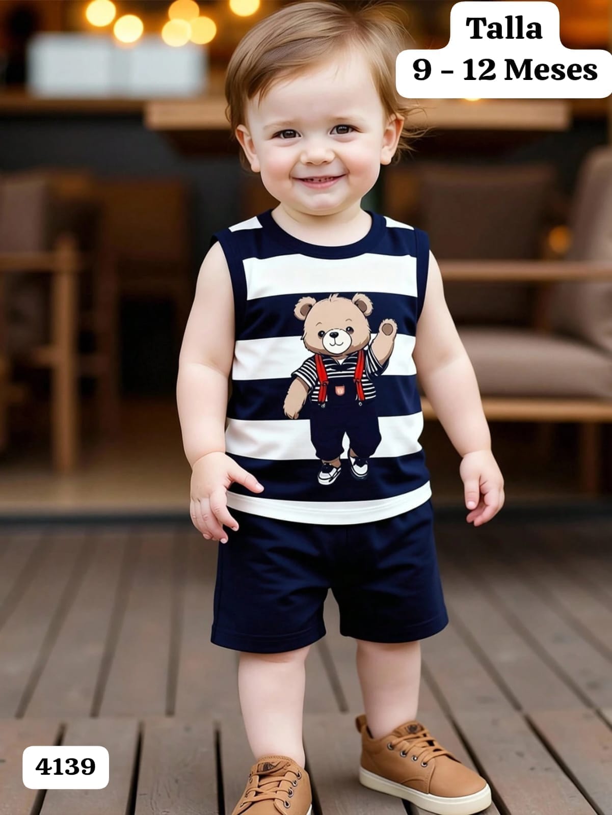CONJUNTO DE CENTRO Y SHORT DE NIÑO