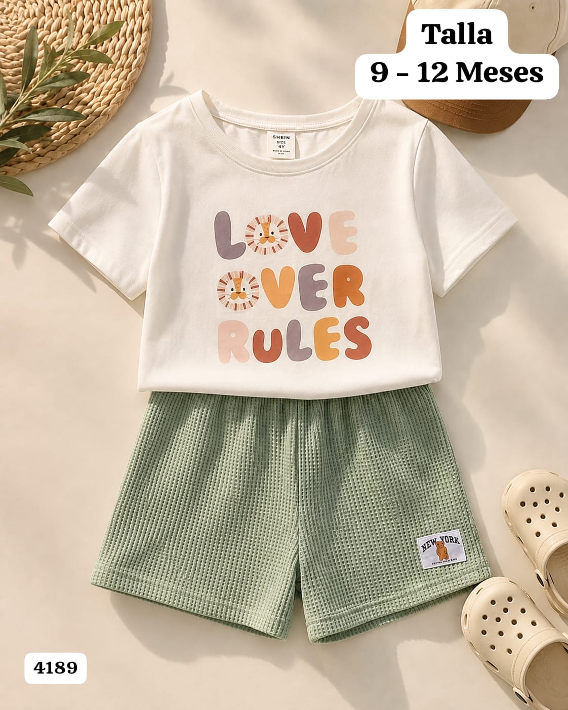CONJUNTO DE SHORT VERDE DE NIÑO