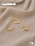 SET DE 3 ANILLOS AJUSTABLES DORADOS