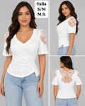 BLUSA BLANCA ESCOTE V DE MUJER